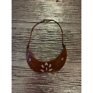Hand Painted Wooden Collar Bib Necklace India